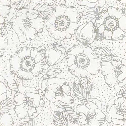 Windham Fabrics Anthology Batiks Encore Silence Cream Gardenias
