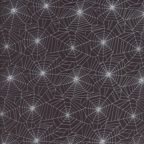 Benartex Fabrics Ghostly Soiree Nicole DeCamp Ghostly Cobwebs Black