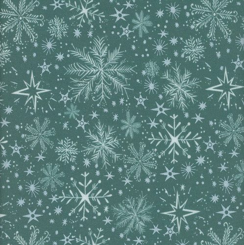 Benartex Fabrics Magical Season  Katie Daisy Snow Frost Teal
