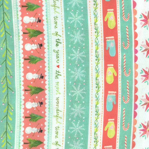 Benartex Fabrics Magical Season  Katie Daisy Painterly Stripe Multi