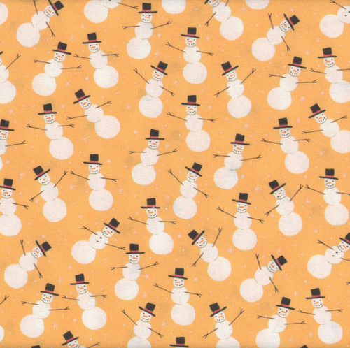 Benartex Fabrics Magical Season  Katie Daisy Merry Snowman Gold