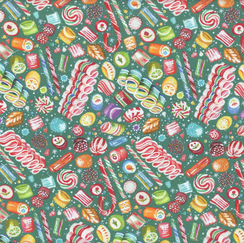 Benartex Fabrics Magical Season  Katie Daisy Magical Sweets Teal Multi