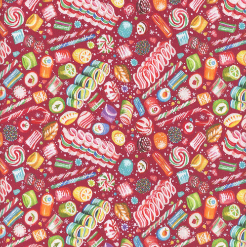 Benartex Fabrics Magical Season  Katie Daisy Magical Sweets Red Multi