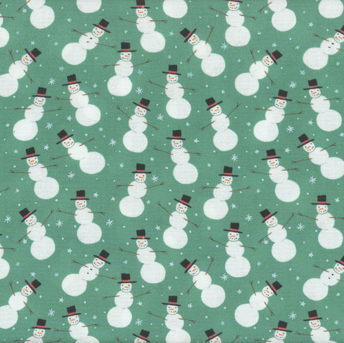 Benartex Fabrics Magical Season  Katie Daisy Merry Snowman Medium Turquoise