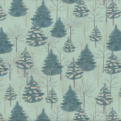 Benartex Fabrics Winter Haven Rachel Rossi Turquoise Blue Pine Green Forest Symphony Pine Trees