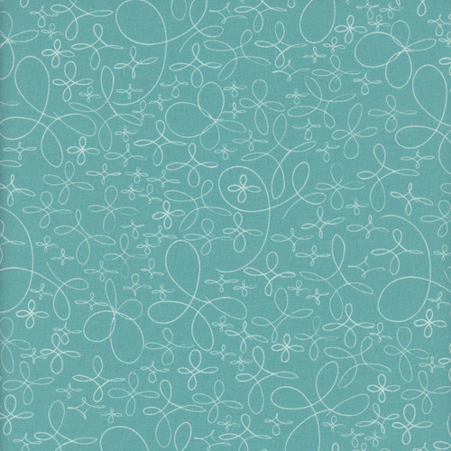 Benartex Fabrics Winter Haven Rachel Rossi Turquoise Blue Doodle Star