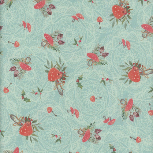 Benartex Fabrics Winter Haven Rachel Rossi Turquoise Blue Forest Gathering