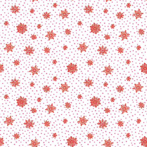 Benartex Fabrics Snow Joy Debbie Hron Red White Playful Snow Flakes
