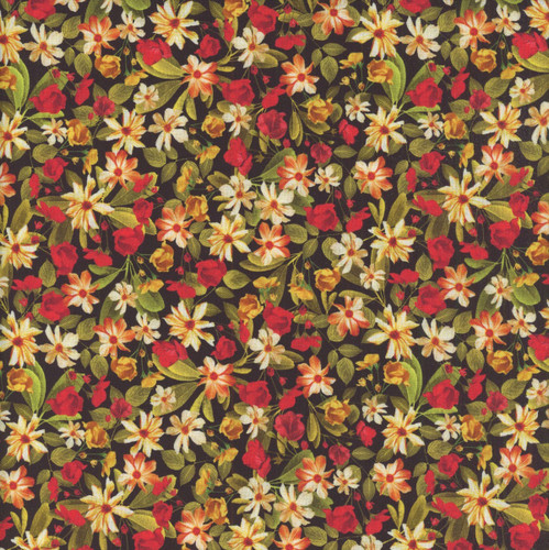 Benartex Fabrics Harvest Beauty  Kanvas Studio Harvest Meadow Black