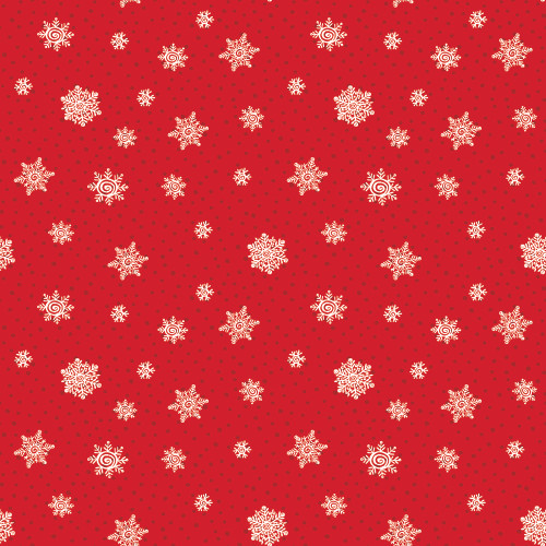 Benartex Fabrics Snow Joy Debbie Hron Red Playful Snow Flakes