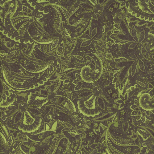Benartex Fabrics Harvest Beauty  Kanvas Studio Paisley Scroll Dark Green