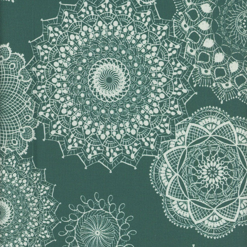 Benartex Fabrics Winter Haven Rachel Rossi Teal Blue Dancing Mandala