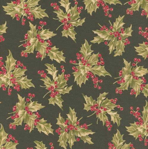 Benartex Fabrics Christmas At Home  April Cornell New Holly Dark Green