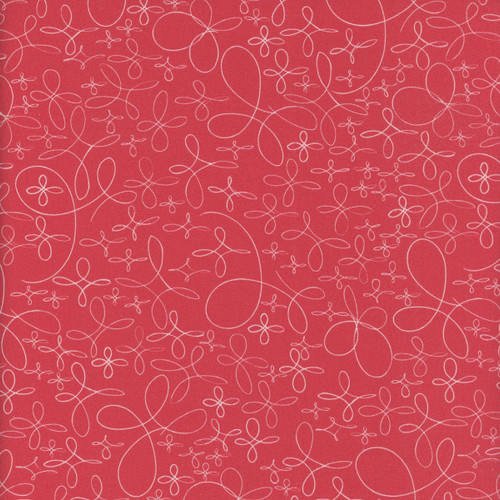 Benartex Fabrics Winter Haven Rachel Rossi Coral Pink Doodle Star