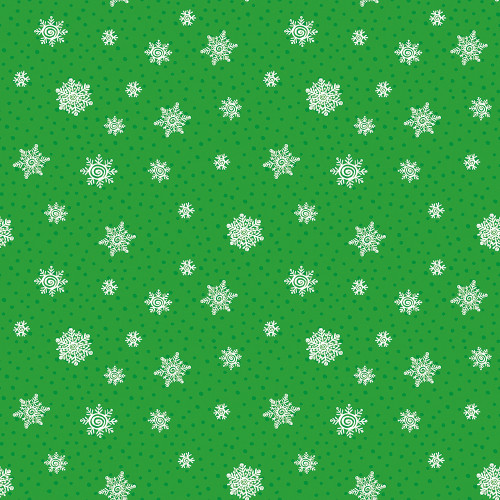 Benartex Fabrics Snow Joy Debbie Hron Green Playful Snow Flakes