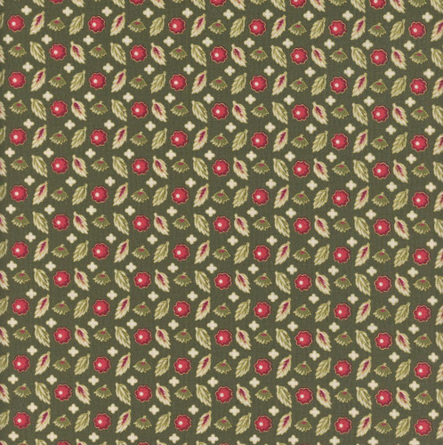Benartex Fabrics Christmas At Home  April Cornell Emil Dark Green