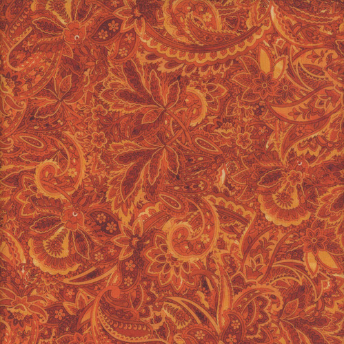 Benartex Fabrics Harvest Beauty  Kanvas Studio Paisley Scroll Pumpkin