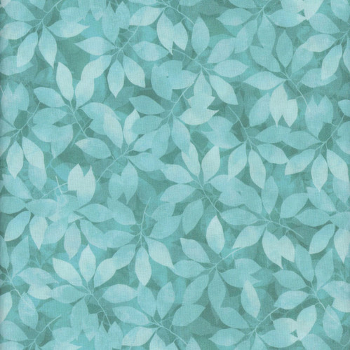 Benartex Fabrics Veronica's Garden  Kanvas Studio Shadow Leaves Teal