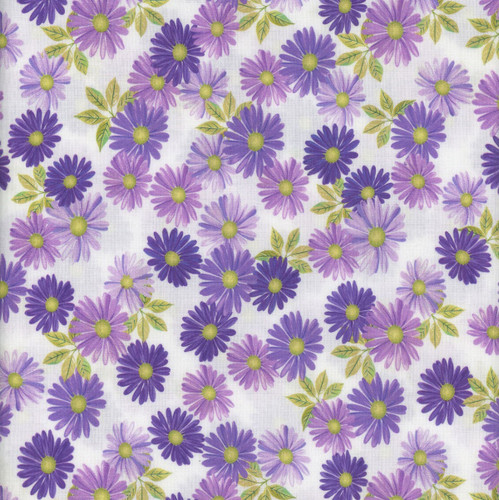 Benartex Fabrics Veronica's Garden  Kanvas Studio Fresh Daisies White