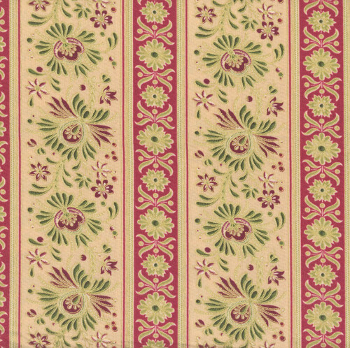 Benartex Fabrics Christmas At Home  April Cornell Kenna Stripe Tan