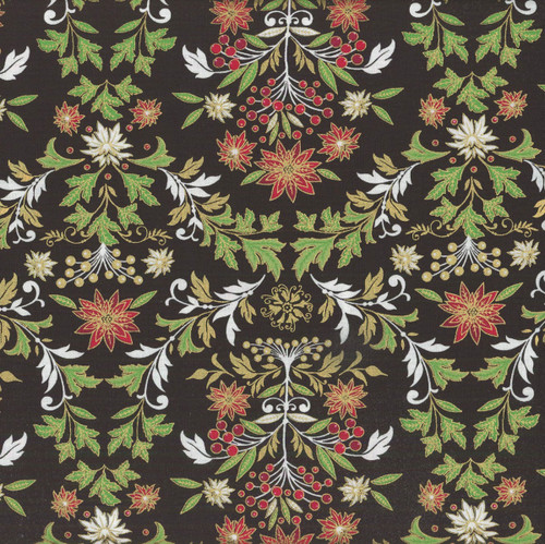 Benartex Fabrics Holiday Nouveau Balck Art Nouveau Floral