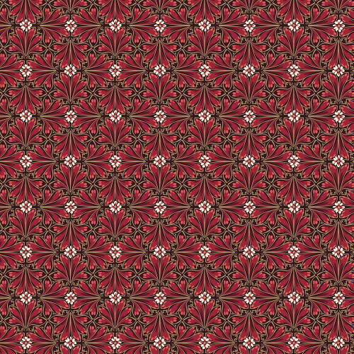 Benartex Fabrics Holiday Nouveau Crimson Red Art Nouveau Foulard