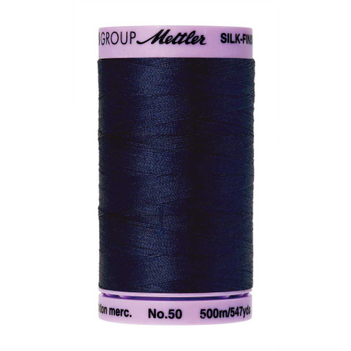 Mettler 50 Weight Silk Finish Cotton Thread  547 yards Navy