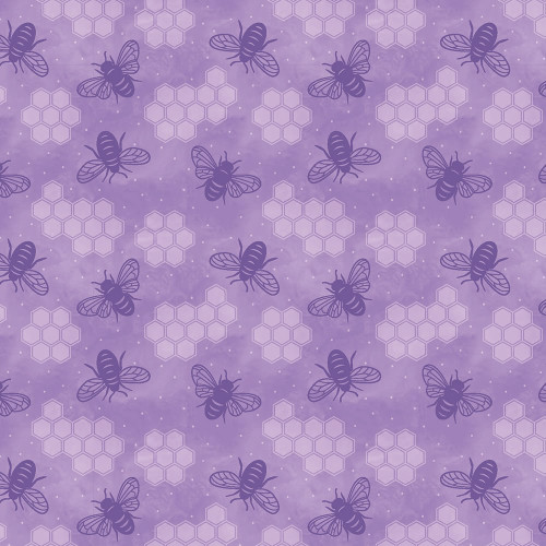 Benartex Fabrics Veronica's Garden  Kanvas Studio Garden Bees Violet