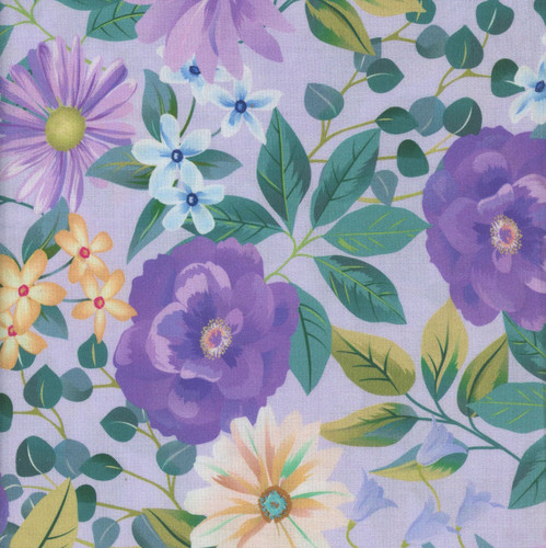 Benartex Fabrics Veronica's Garden  Kanvas Studio Veronica's Garden Floral Lilac