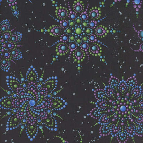 Benartex Fabrics Dragonfly Wonder  Ann Lauer Beaded Medallion Black Multi