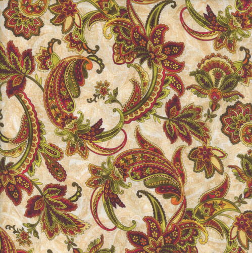 Benartex Fabrics Harvest Beauty  Kanvas Studio Harvest Paisley Cream