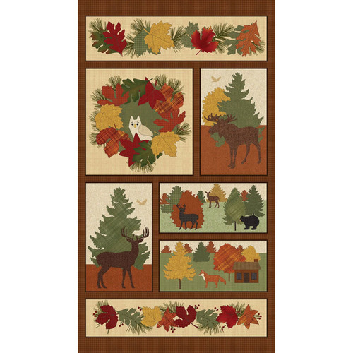 Benartex Fabrics A Walk In The Forest  Cheryl Haynes A Walk in the Forest Panel Multi