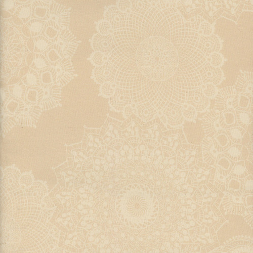 Benartex Fabrics Winter Haven Rachel Rossi Cream Dancing Doilies 108 Inch Wide Quilt Backing