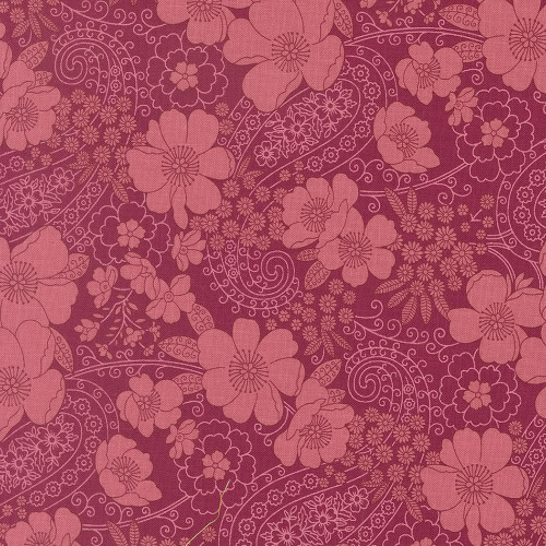 Moda Fabrics Chelsea Garden Moda Garden Party Floral Paisley Mulberry Pink