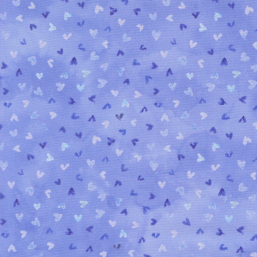 Moda Fabrics Delphinium Janet Clare Tossed Hearts Bluebell Blue