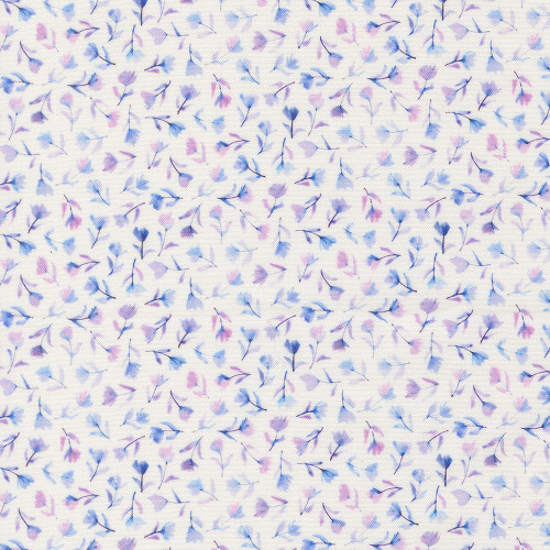 Moda Fabrics Delphinium Janet Clare Shaded Flowers Snowdrop