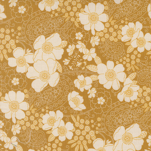 Moda Fabrics Chelsea Garden Moda Garden Party Floral Paisley Goldenrod Gold