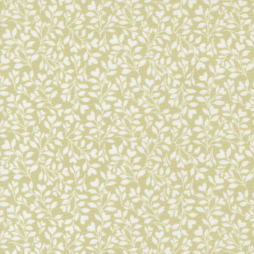 Moda Fabrics Abide Brenda Riddle Heart Leaves Foliage Light Green Green