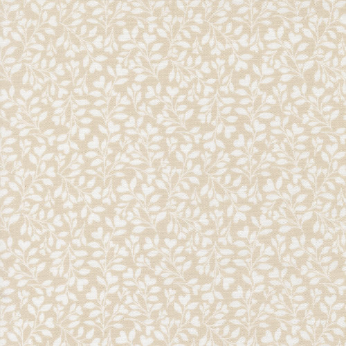 Moda Fabrics Abide Brenda Riddle Heart Leaves Foliage Stone Tan