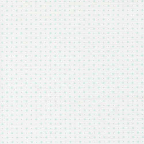 Moda Fabrics Abide Brenda Riddle Dots and Dots Linen White Light Blue Blue
