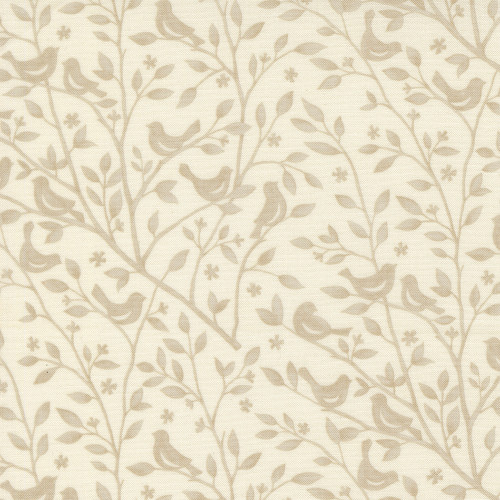 Moda Fabrics Family Tree Deb Strain Tonal Birds in Branches Warm White Natural