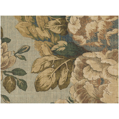P/Kaufmann Fabrics Grandstand Garland Lagoon Green Brown Tree Floral with Birds