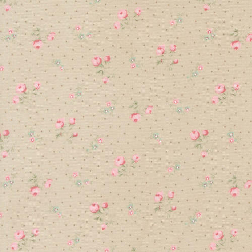 Moda Fabrics Abide Brenda Riddle Rosebuds and Dots Stone Tan