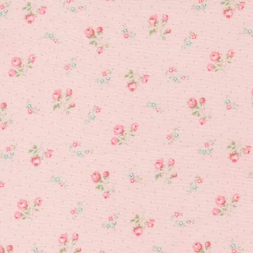 Moda Fabrics Abide Brenda Riddle Rosebuds and Dots Pink Pink