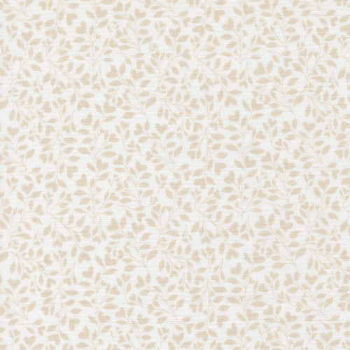 Moda Fabrics Abide Brenda Riddle Heart Leaves Foliage Linen White Stone Tan