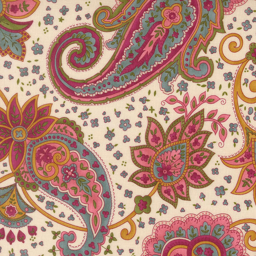 Moda Fabrics Chelsea Garden Moda Posh Floral Paisley Porcelain Cream