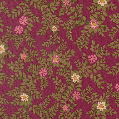 Moda Fabrics Chelsea Garden Moda Galivanting Garden Florals Mulberry Pink