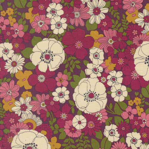 Moda Fabrics Chelsea Garden Moda Chelsea Flower Show Floral Plum Purple