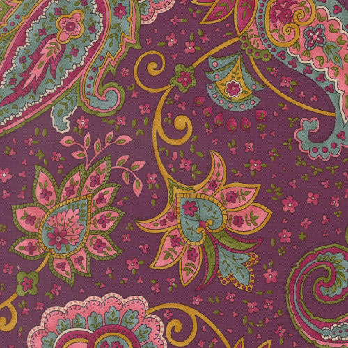 Moda Fabrics Chelsea Garden Moda Posh Floral Paisley Plum Purple