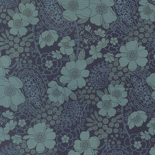 Moda Fabrics Chelsea Garden Moda Garden Party Floral Paisley Midnight Blue